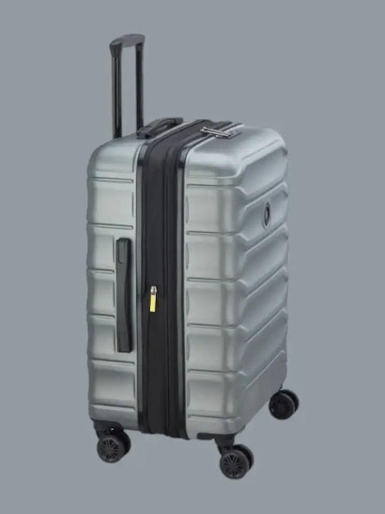 Delsey Meteor Valiză de Călătorie Medie Dură Argintie Înălțime 68cm