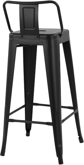Scaun Metalic De Bar Pentru Exterior Negru Mat 43x43x95cm