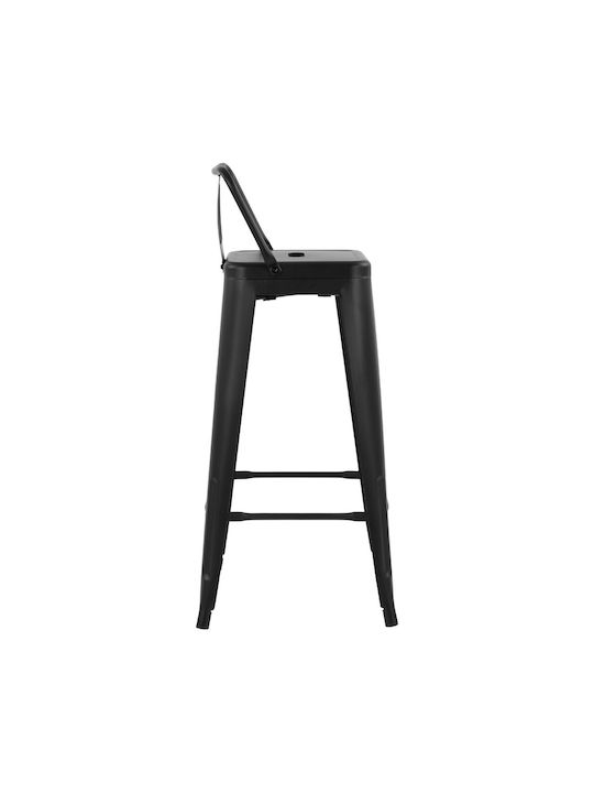 Metallischer Gartenhocker Für Bar Außeneinsatz Schwarz Matt 43x43x95cm