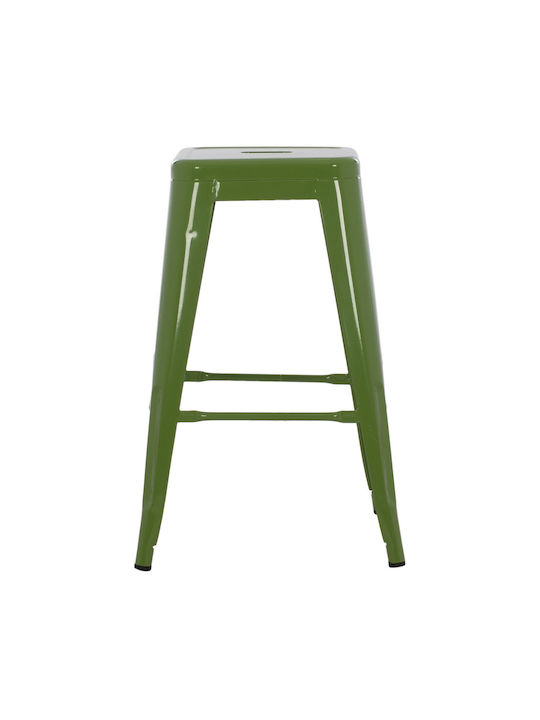 Metallic Garden Stool Outdoor Light Olive Green 43x43x67cm