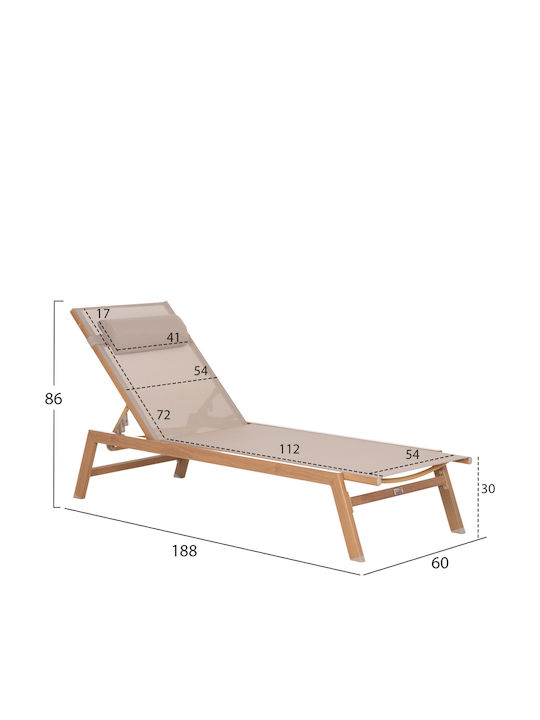 Aluminum Deckchair Rabia Rabia with Pillow White 191.5x60x31cm