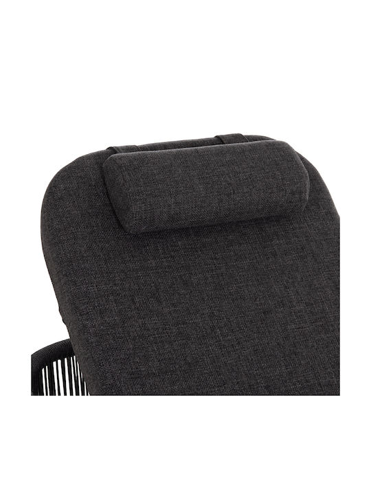 Aluminum Deckchair Olefin with Gray Pillow 75x210x92cm