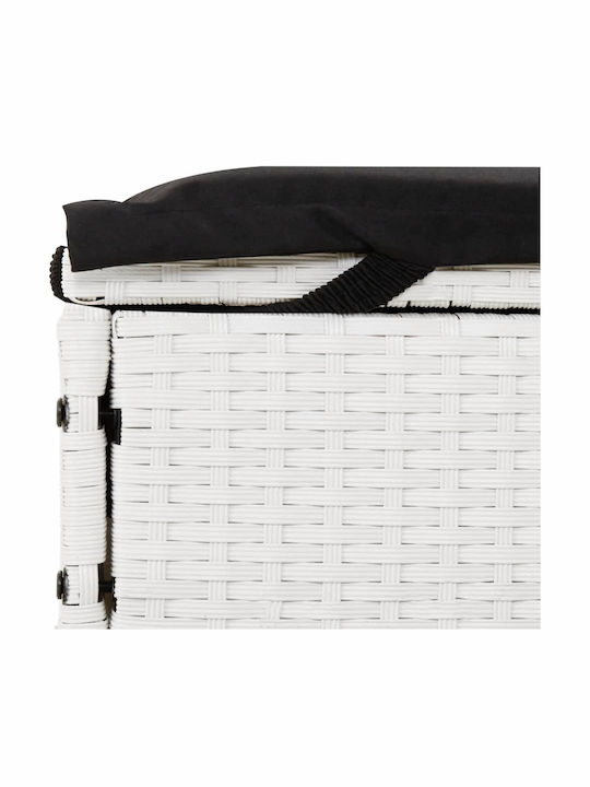 Ξαπλώστρα Διπλή Rattan με Μαξιλάρι Λευκή 201x110x20εκ.