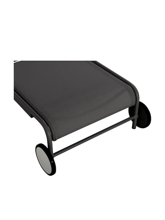 Liegestuhl Aluminium Riben mit Rädern Gray 210x78x91cm.