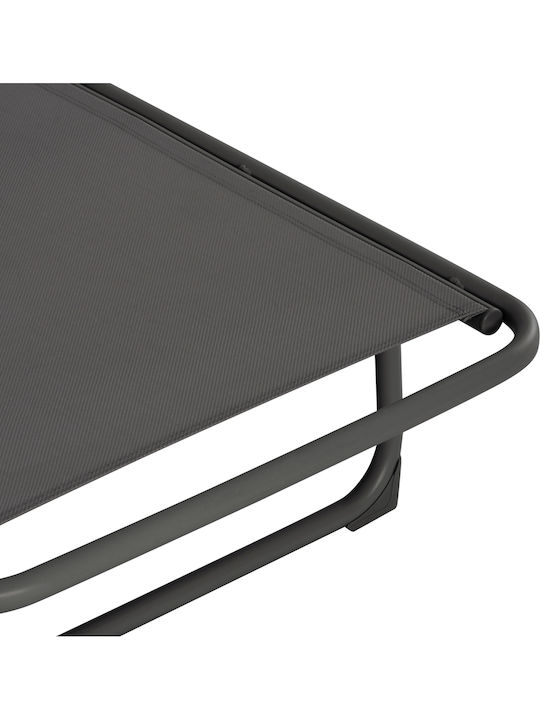 Liegestuhl Aluminium Riben mit Rädern Gray 210x78x91cm.