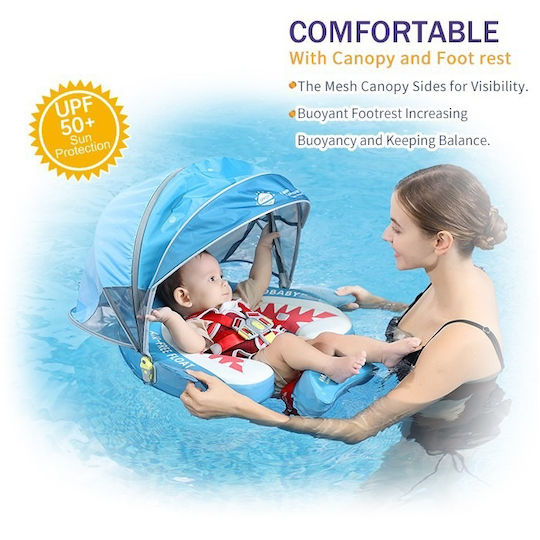 Mambobaby Σωσίβιο Swimtrainer με Διάμετρο 50εκ. και Σκίαστρο Γαλάζιο