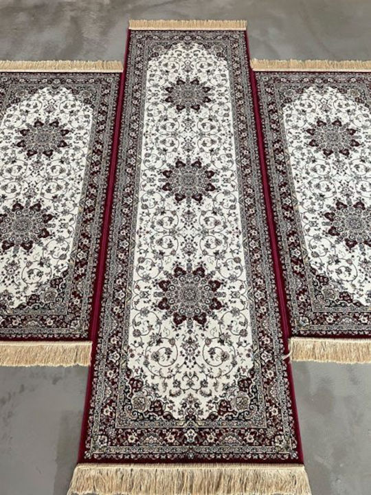 Ragolle 14708-6010 Modern Bedroom Rugs Set Royal Palace Burgundy 3pcs