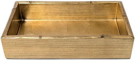 Caspari Wooden Gold Napkin Holder 22.5x14cm HG10
