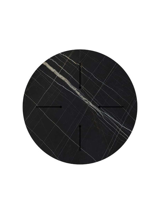Pakketo Relian Runde Tischoberfläche HPL Schwarz Marmoroptik 69x69x1cm 215-000055