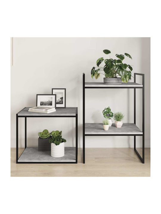 vidaXL Raft Rectangular De Bibliotecă Din Placă Din Lemn Agregat Gri 40x50x1.5cm 805195 8 Bucăți
