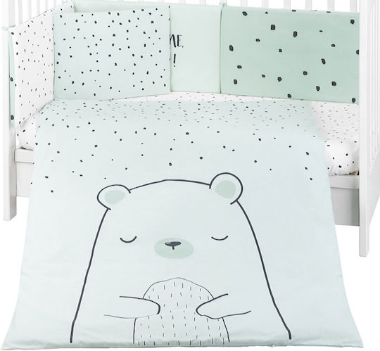 Kikka Boo Baby Crib Bedding Set Bear with me 6pcs Green