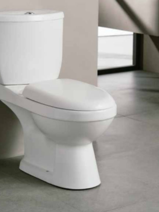Tema Stand-WC mit Spülung Thermoplast Weiß mit Sanftem Schließen