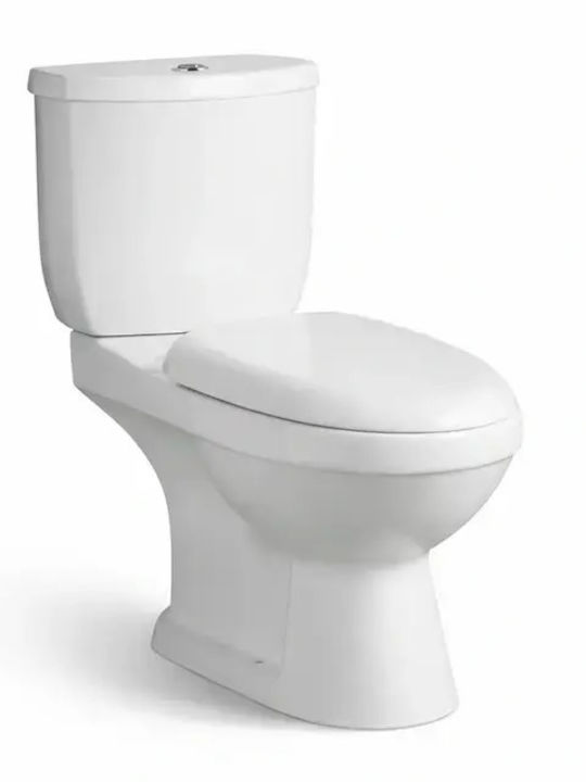 Creavit Stehende Toilette mit Spülung mit Deckel Sanftes Schließen Weiße