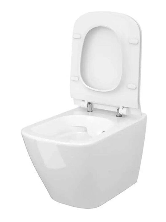 Cersanit Clean On Монтирана на стена тоалетна с Капак Duroplast Бяла Cersanit Clean On Монтирана на стена тоалетна с Капак Duroplast Бяла