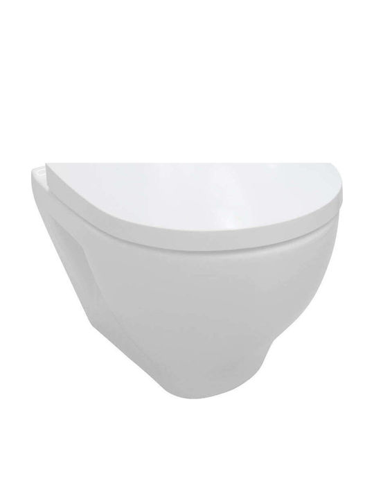 Cersanit Clean On Монтирана на стена тоалетна Безръбрен с Стройна Капак Duroplast Бяла Cersanit Clean On Монтирана на стена тоалетна Безръбрен с Стройна Капак Duroplast Бяла