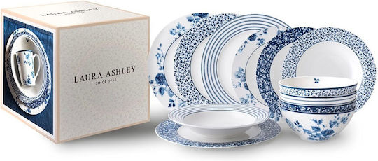 Laura Ashley Blueprint Alb Porțelan Set de Vase 12buc