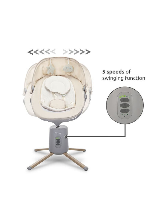 Lorelli Electric Baby Relax Swing Storky With Music and Vibration Gray for Child up to 5.2kg