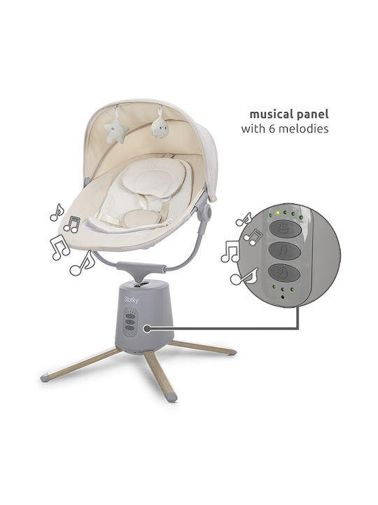 Lorelli Electric Baby Relax Swing Storky With Music and Vibration Gray for Child up to 5.2kg