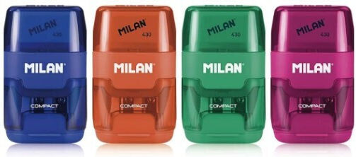Milan Ascuțitoare Cu Radiergumă Dublu Compact Roz