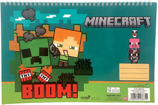 Gim Блок За Рисуване A4 Спирала Minecraft 21x30 См 30 Листа