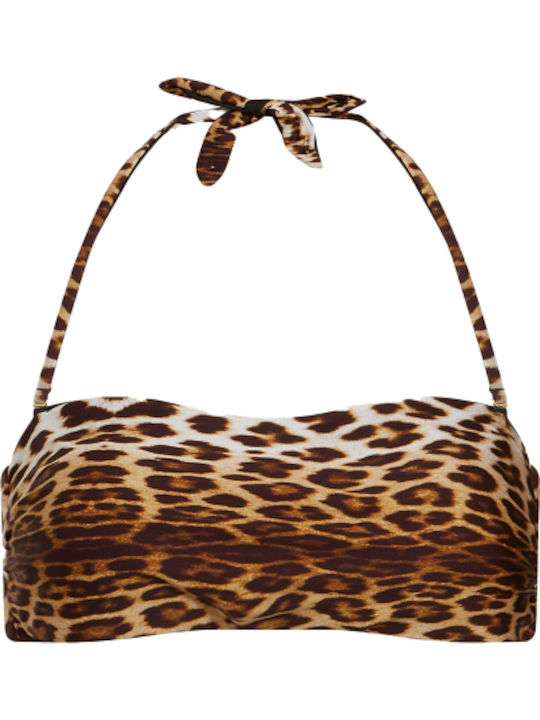 Strapless Bikini Black Animal Print