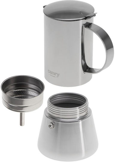 Camry Stovetop Espresso Pot 6 Cups Inox Gray