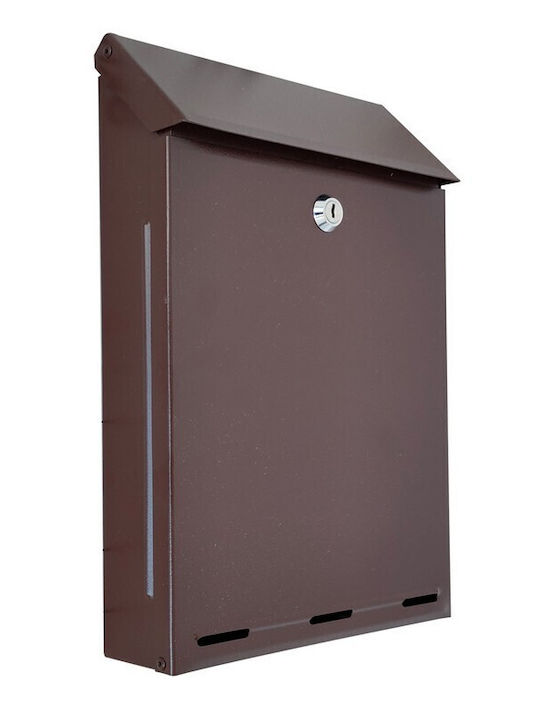 Briefkasten Für Draußen Metallisch In Braun Farbe 22x60cm