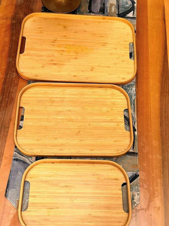 SteweHome Bamboo Δίσκος Σερβιρίσματος 45x33x33cm 3τμχ