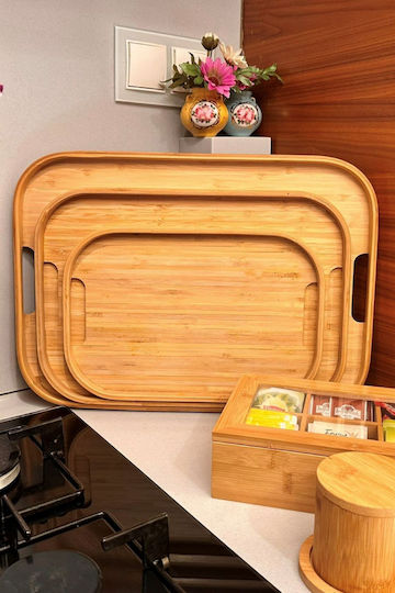 SteweHome SteweHome Bambus Serviertablett 45x33x33cm 3 Stück