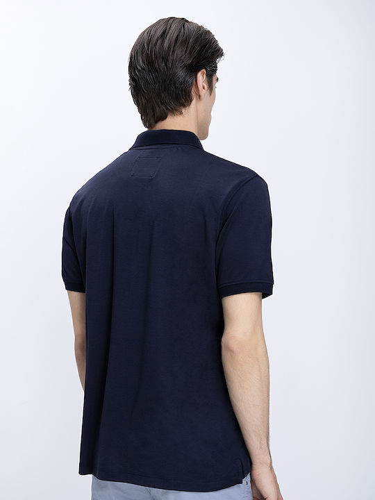 Polo Herrenbluse Kurzarm Dunkelblau