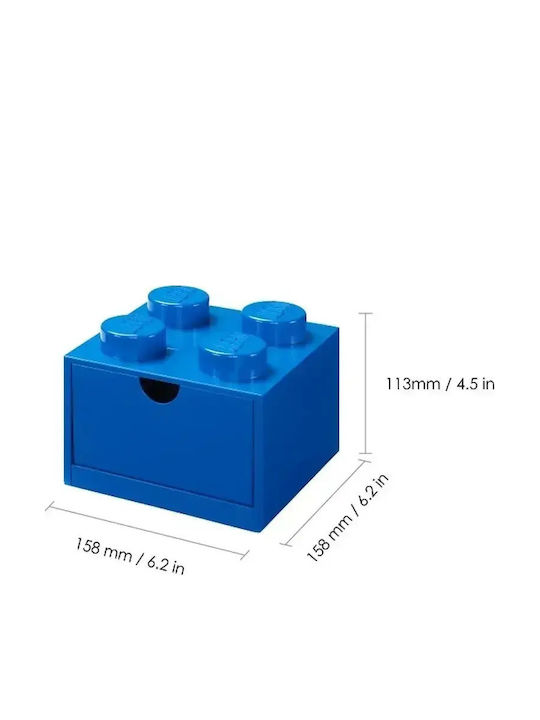 LEGO Παιδικό Κουτί Αποθήκευσης από Πλαστικό 4 Knobs Μπλε 15x15x11cm
