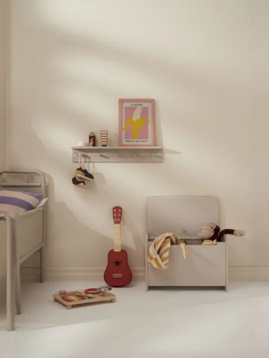 Kids Concept Παιδικό Σκαμπό με Αποθηκευτικό Χώρο από Ξύλο Γκρι 50.5x29x36.5cm