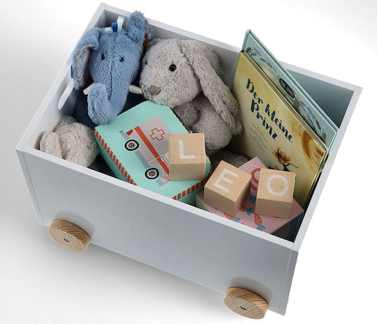 Zeller Kinder Aufbewahrungsbox aus Holz Weiß 50x36x30cm 1Stück