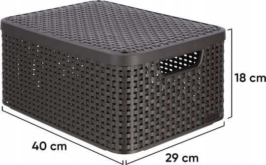 Curver Storage Basket Plastic with Lid Brown 18lt 1pcs