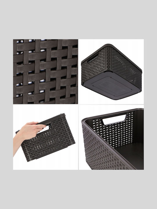 Curver Coș de Depozitare Plastic cu capac Maro 18lt 1buc