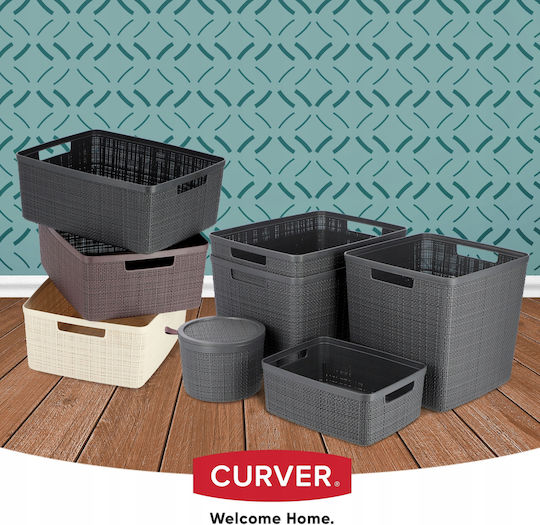 Curver Plastic Storage Basket Jute Gray 12lt