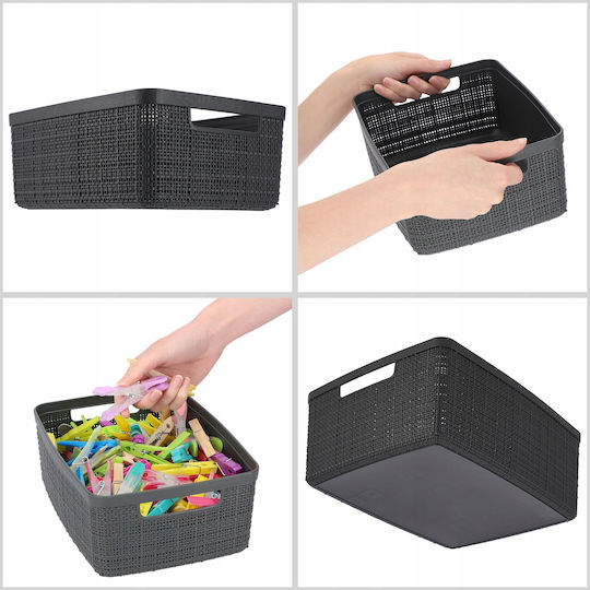 Curver Plastic Storage Basket Jute Gray 5lt