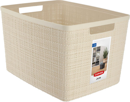 Groziņš Jute L 20l 36x28x23cm Cream Color