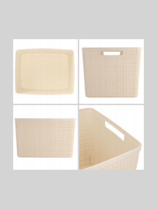 Jutekorb L 20l 36x28x23cm Cremefarbe