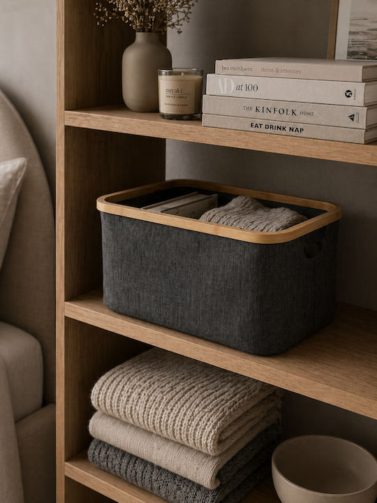 MRShome Fabric Gray Storage Basket 45x30x24.5cm