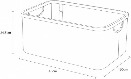 MRShome Καλάθι Αποθήκευσης Υφασμάτινο Γκρι 45x30x24.5cm