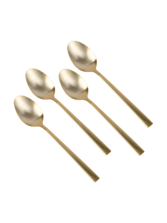 Set Of Gold Inox Coffee Tea Spoons 4 Pieces