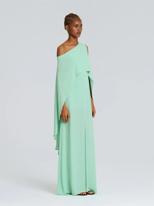 Sommer Maxi Abendkleid Drapierung Aloe Vera