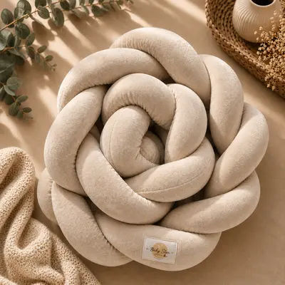 Baby Star Crib Bumpers Braided Inside Mocha 19x200cm