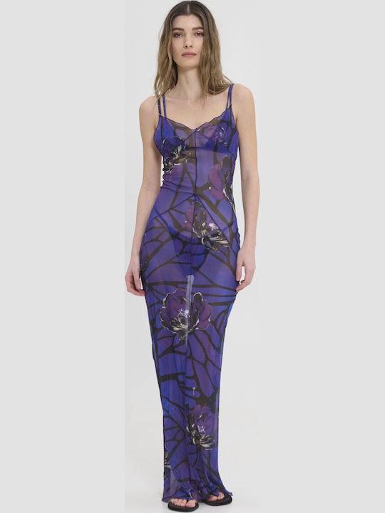 Sommer Maxi Wickel Damenkleid Lila