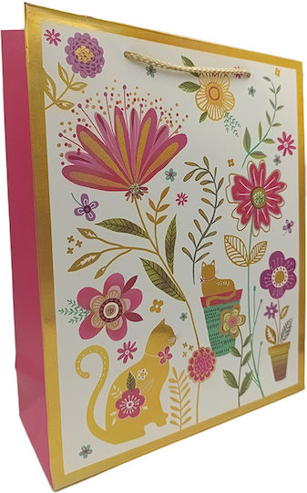 & Flowers Paper Gift Bag With Theme Butterflies 26x10x32cm (Miscellaneous Colours)