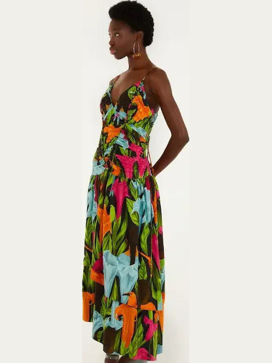 Sommer Midi Wickel Damenkleid Schwarz