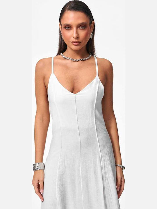 Summer Maxi Slip Dress White