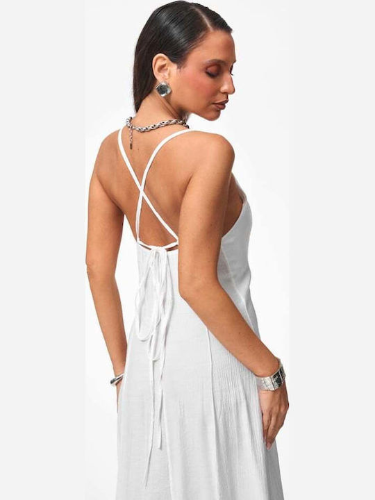 Summer Maxi Slip Dress White