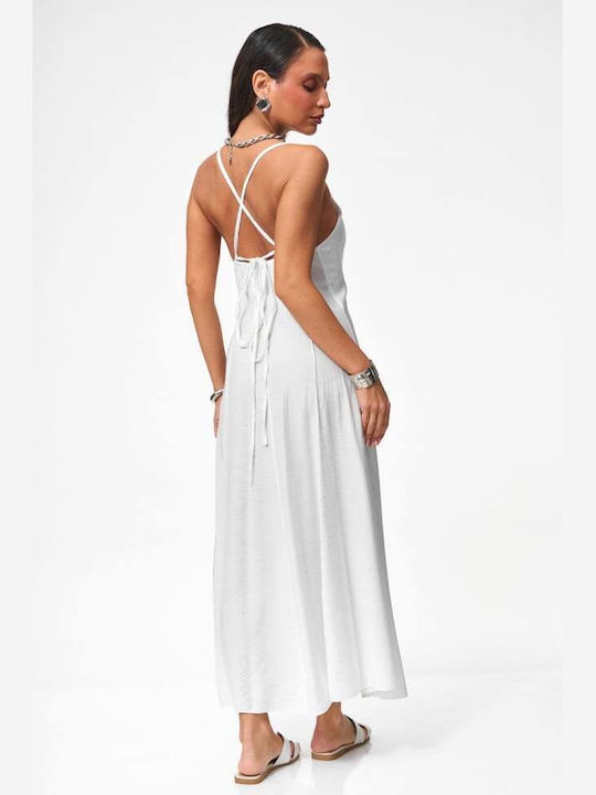Summer Maxi Slip Dress White